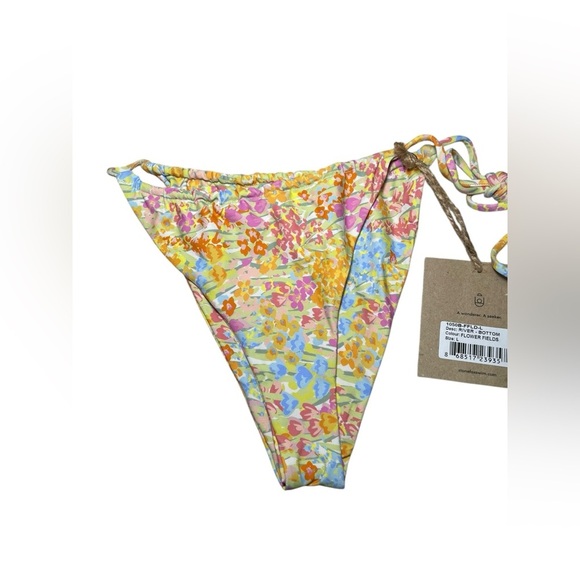 Stone Fox Swim River Bikini Bottoms Flower Fields Floral Print Size Large NWT - Picture 2 of 6